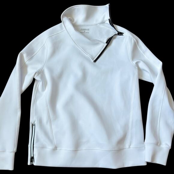 NWOT ACEGOLFS More Than Basic Irregular Collar White Golf Sweatshirt Size Small - Picture 1 of 3